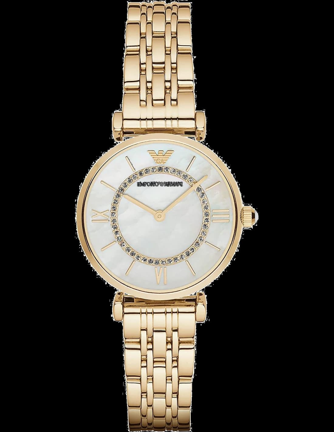 Montre femme Emporio Armani AR1907, cadran nacre et bracelet en acier doré