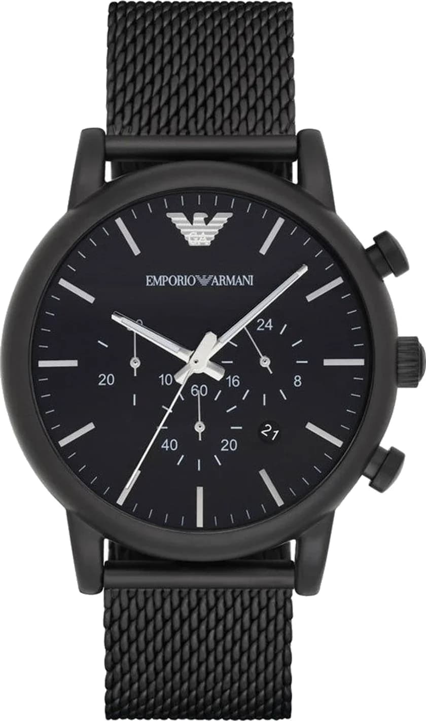 Montre Emporio Armani AR1968 homme cadran noir bracelet acier