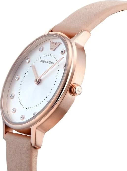 Profil de la montre Emporio Armani AR2510, boîtier or rose