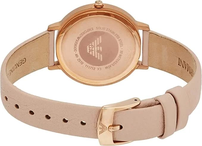 Cadran argent de la montre Emporio Armani AR2510 en détail