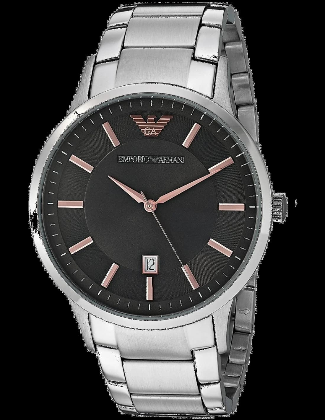 Montre homme Emporio Armani AR2514, cadran gris et index or rose