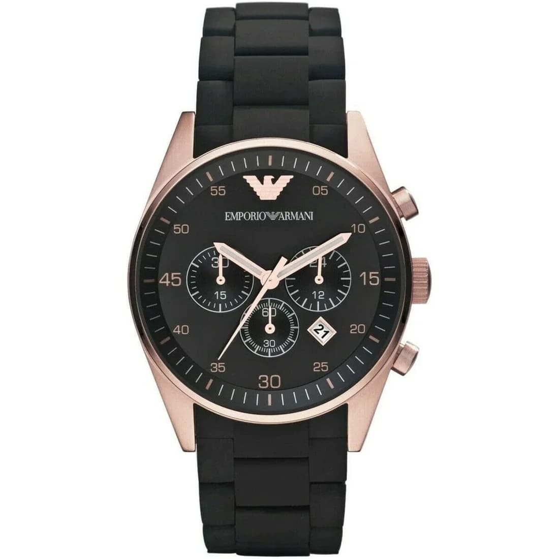 Montre Emporio Armani AR5905 homme cadran noir bracelet silicone