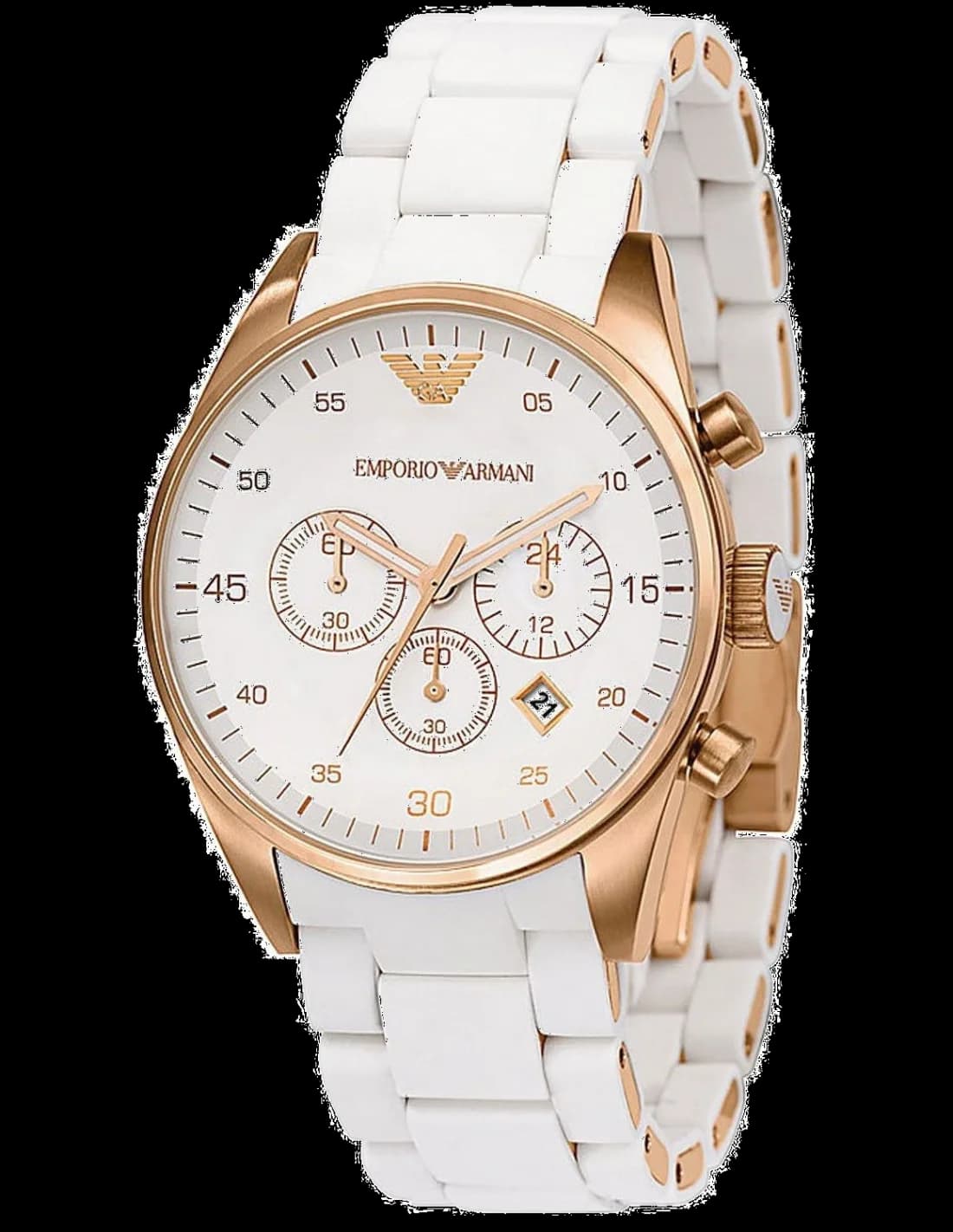 Montre Emporio Armani AR5920 femme cadran blanc bracelet silicone