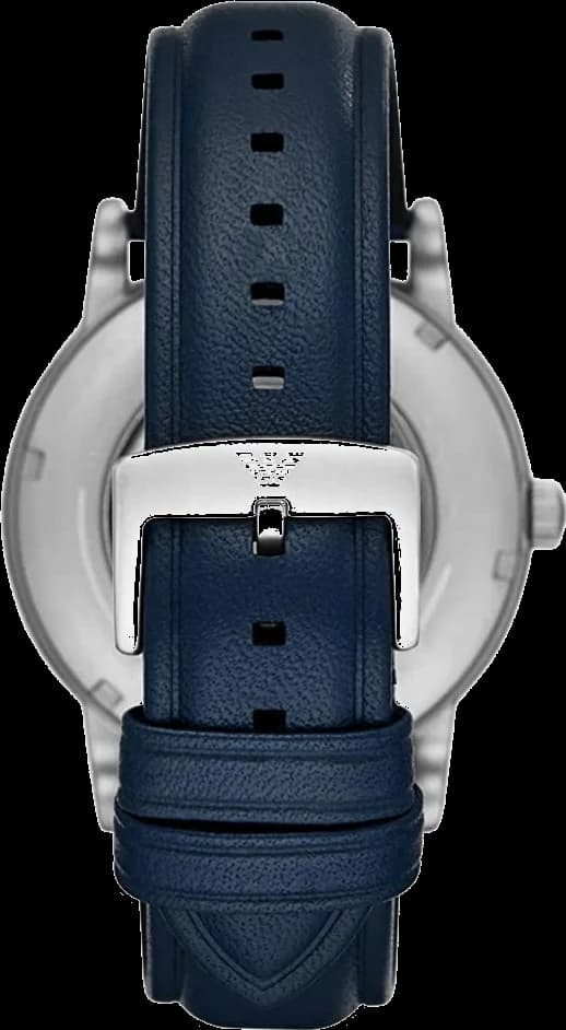 Cadran bleu de la montre Emporio Armani AR60030 en détail