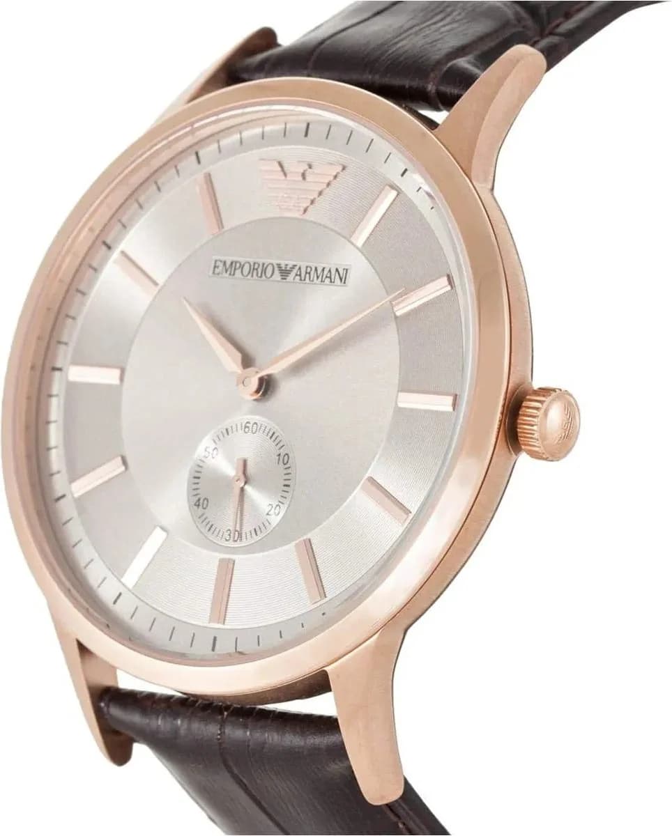Profil de la montre Emporio Armani AR9101, boîtier or rose