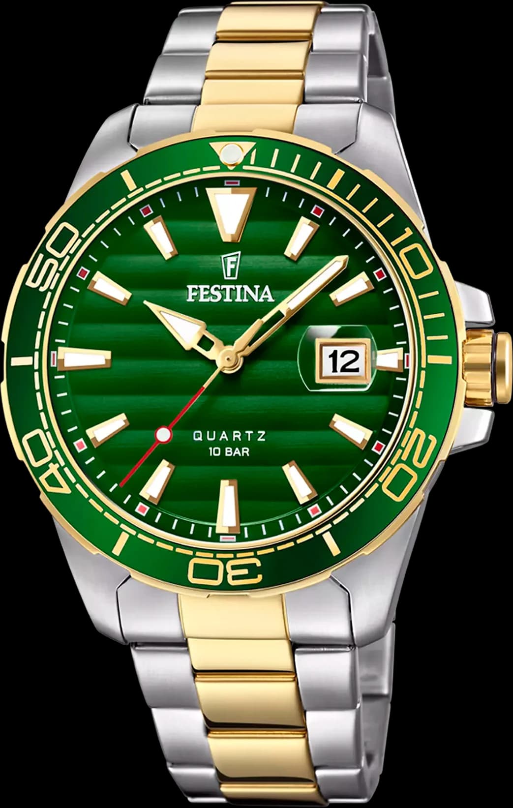 Montre homme Festina F20362/3, cadran vert sur acier bicolore