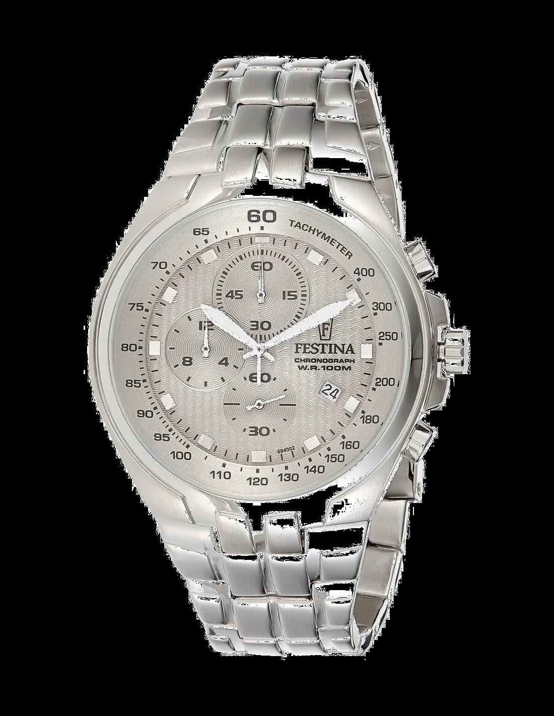 Montre homme Festina F6843/2, cadran gris sur bracelet acier
