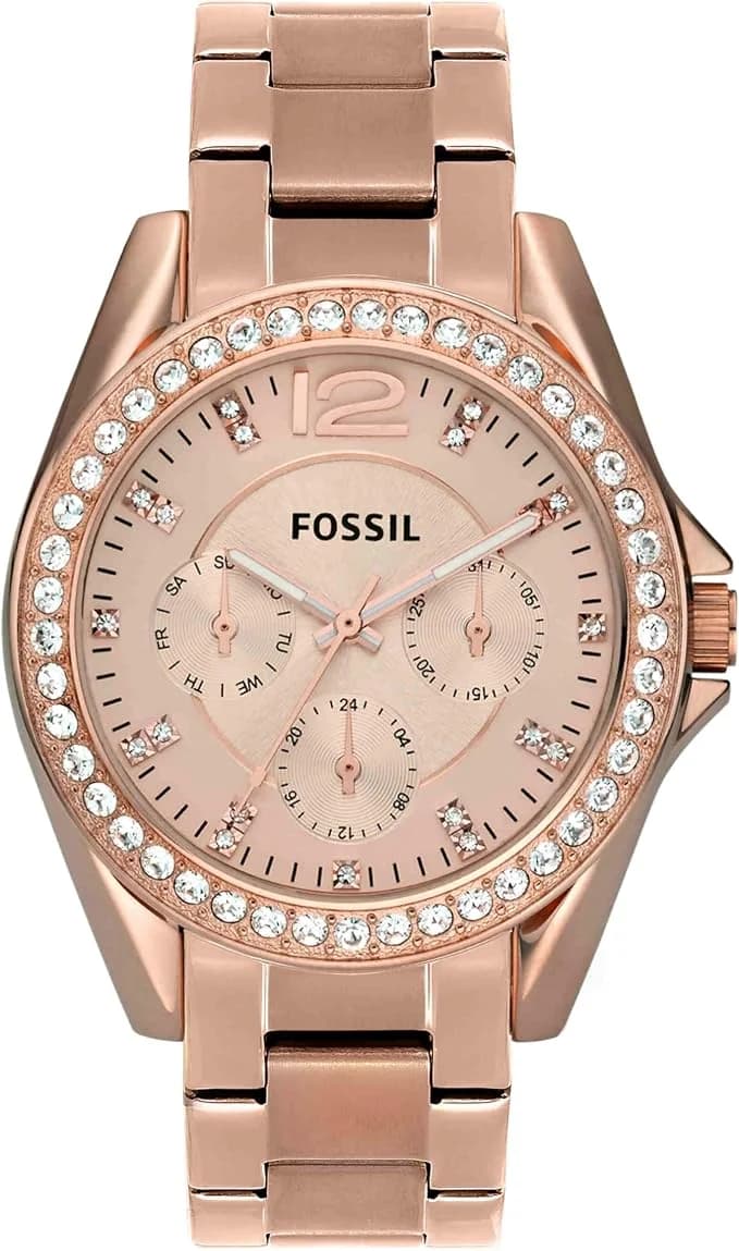 Montre Fossil ES2811 femme cadran or rose bracelet acier