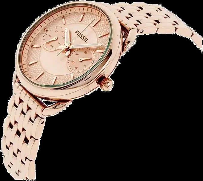 Profil de la montre Fossil ES3713, boîtier or rose