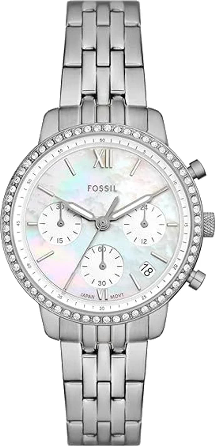 Montre Fossil ES5357 femme cadran blanc bracelet acier