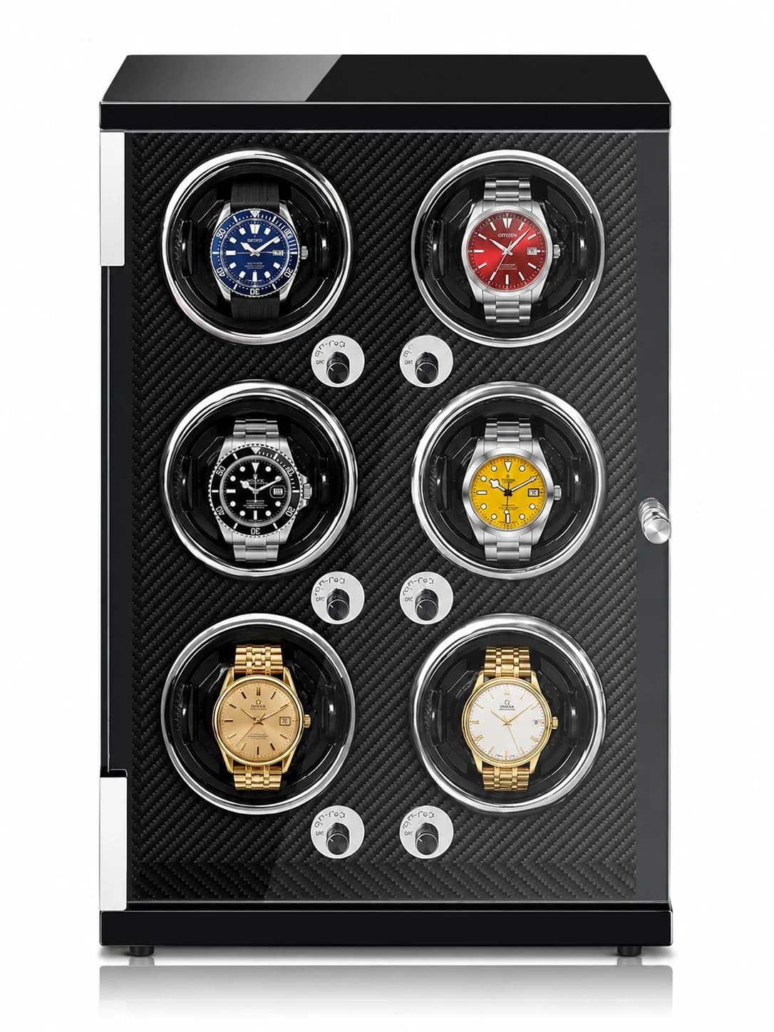 Montre Gasmann 260520-34, noir laqué fibre de carbone, 6 montres