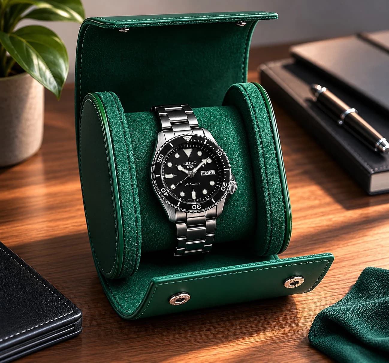 Profil de la montre Gasmann 260527-07, boîtier vert