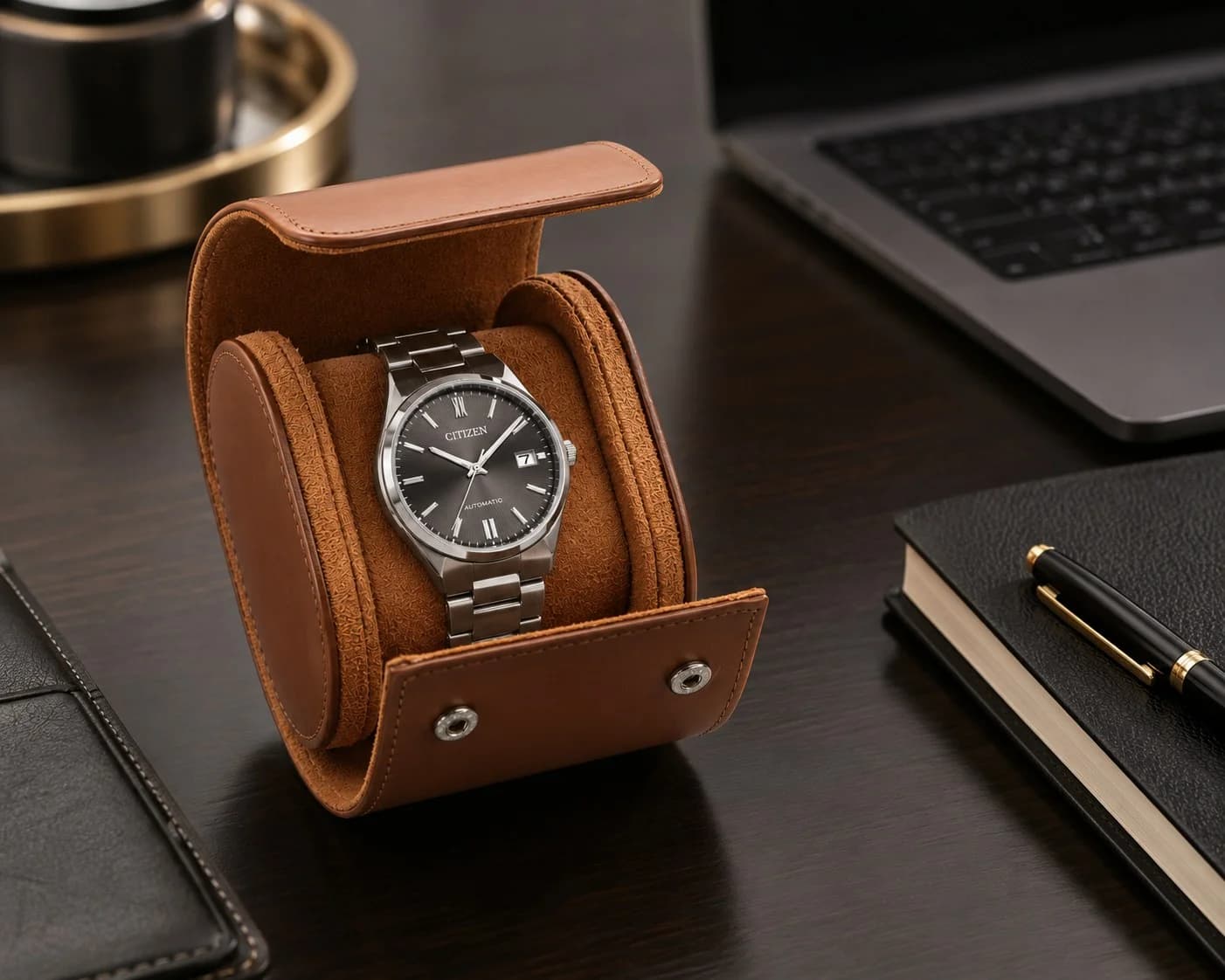 Profil de la montre Gasmann 260527-08, boîtier marron
