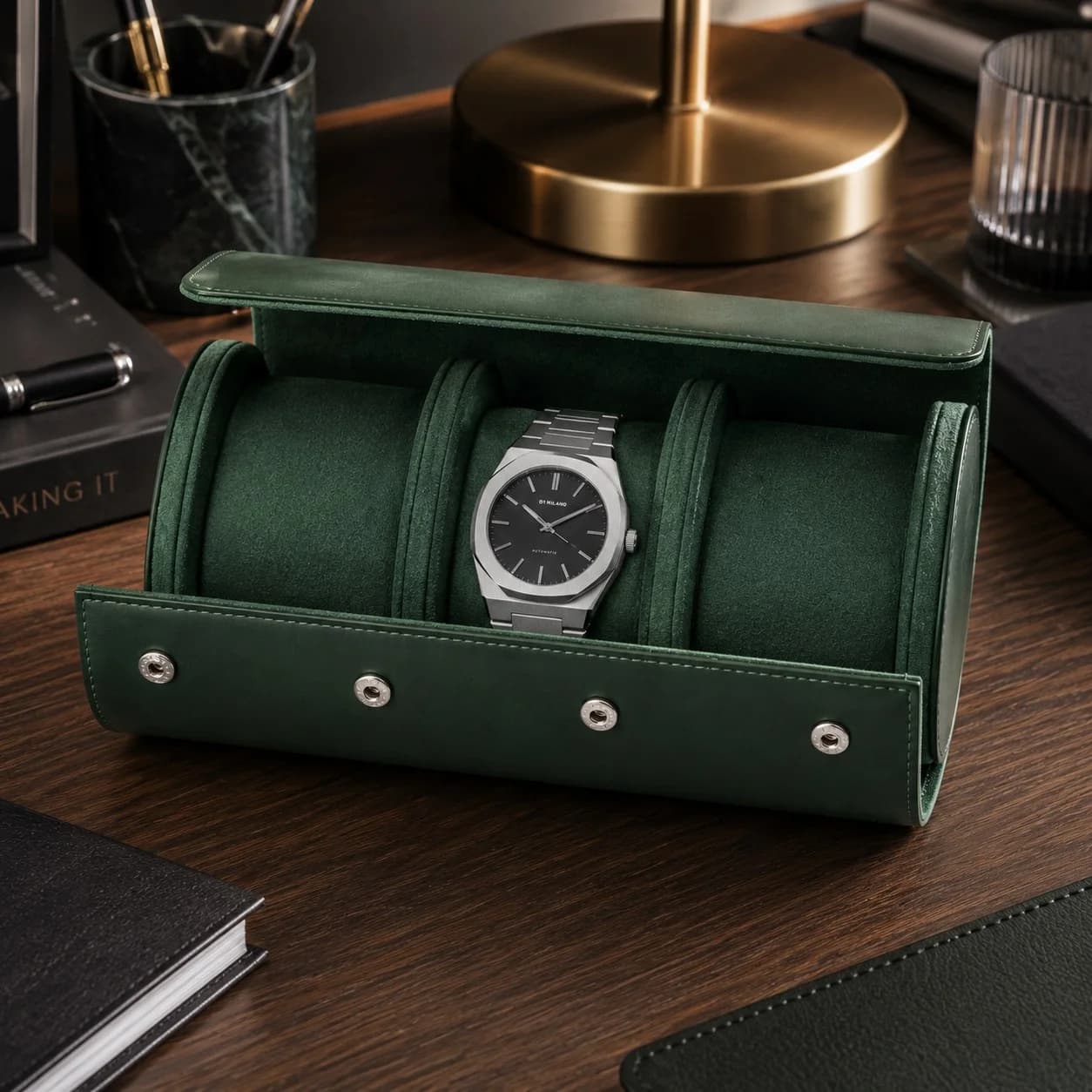 Profil de la montre Gasmann 260527-10, boîtier vert