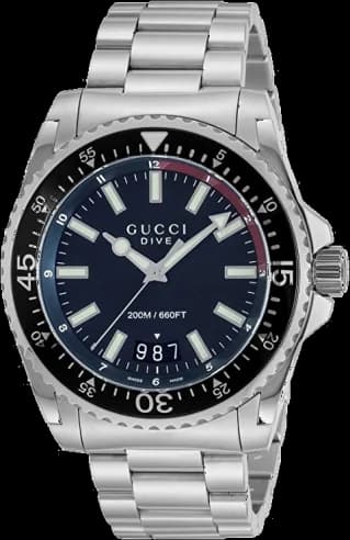Montre homme Gucci YA136212, cadran noir avec boîtier en acier inoxydable