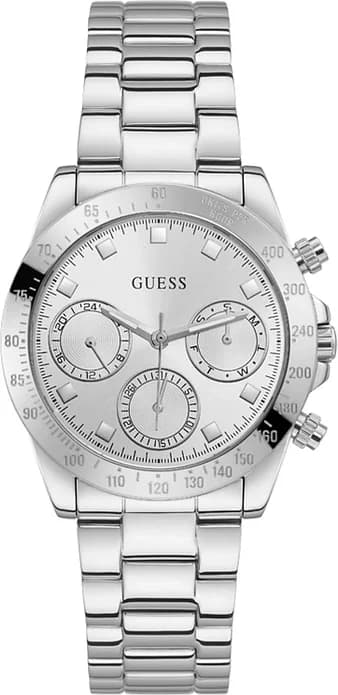 Montre femme Guess GW0314L1, cadran argenté sur bracelet acier