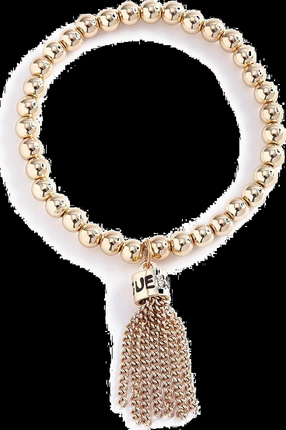 Montre femme Guess 291661-21, perles acétate doré avec breloque