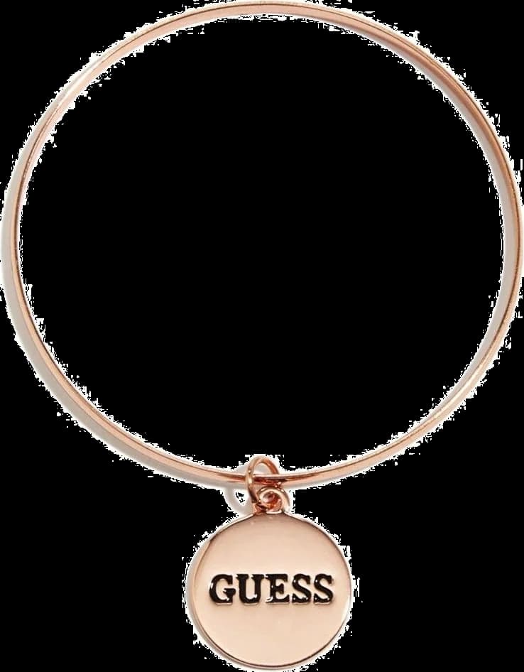 Montre femme Guess B114995-GR, bracelet acier or rose, plaque logo ronde