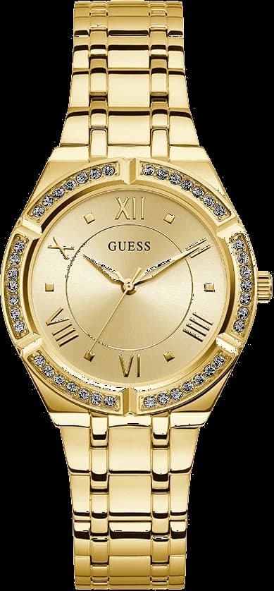 Montre femme Guess GW0033L2, acier inoxydable doré lunette strass