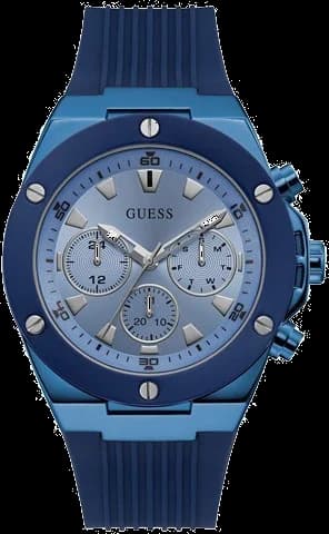 Montre homme Guess GW0057G3, au cadran bleu et bracelets silicone bleu