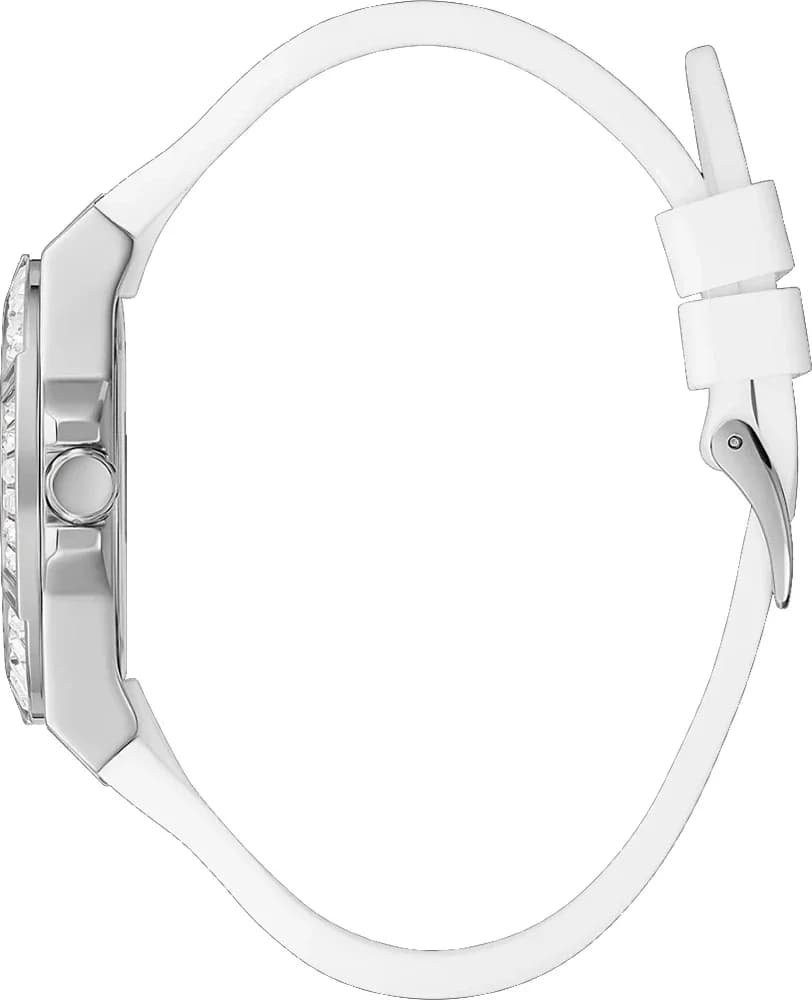 Cadran blanc de la montre Guess GW0118L3 en détail