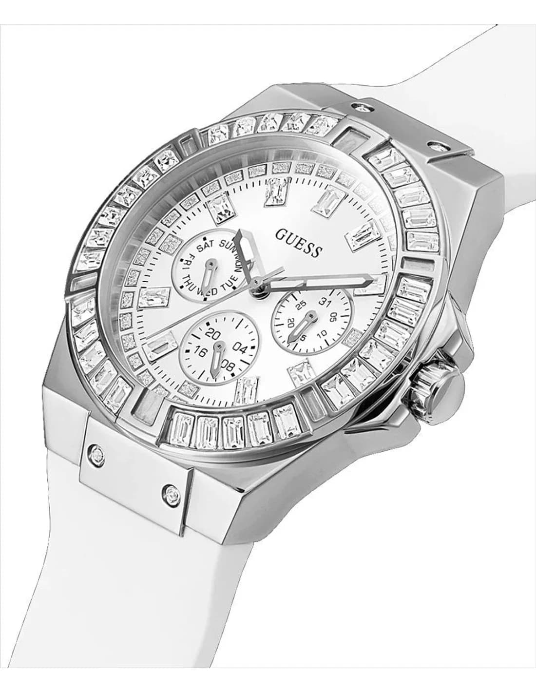 Profil de la montre Guess GW0118L3, boîtier argent
