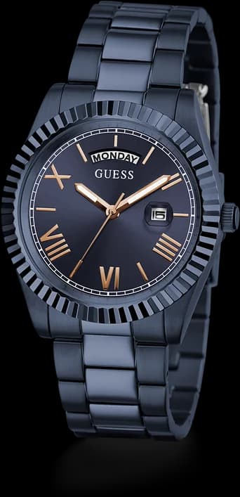 Profil de la montre Guess GW0265G9, boîtier bleu