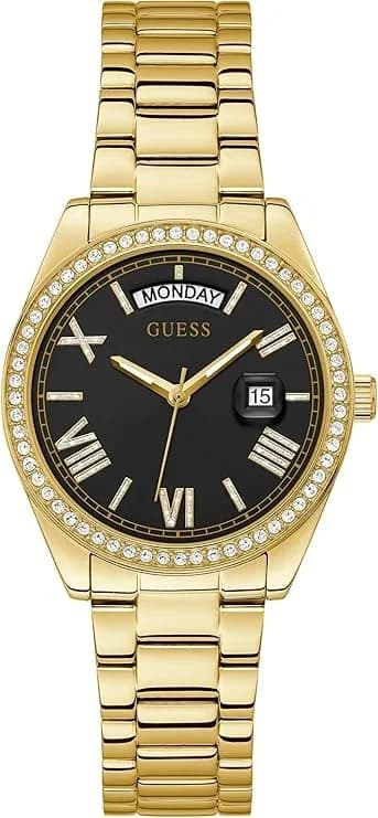 Montre femme Guess GW0307L2, cadran noir et bracelet acier