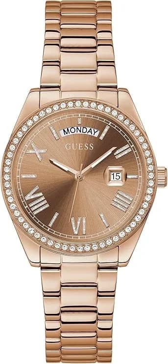 Montre femme Guess GW0307L3, cadran or rose et bracelet acier