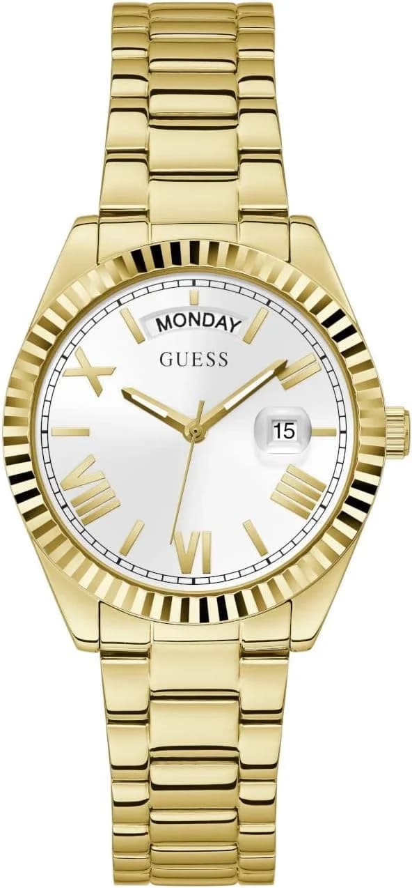 Montre femme Guess GW0308L2, cadran blanc et bracelet acier