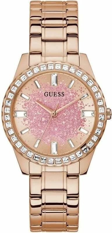 Montre femme Guess GW0405L3, cadran bicolore acier rose gold cristaux