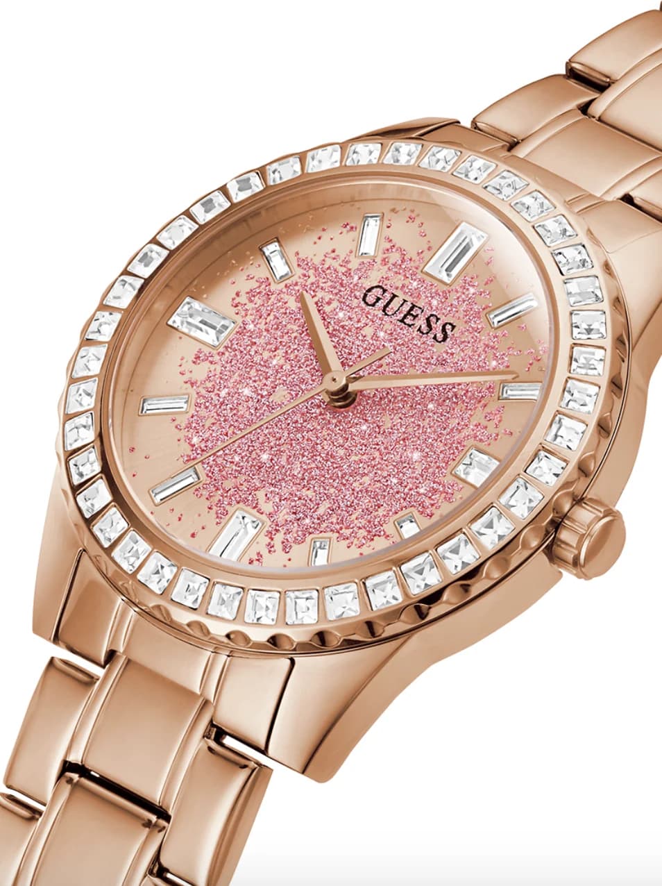 Profil de la montre Guess GW0405L3, boîtier or rose