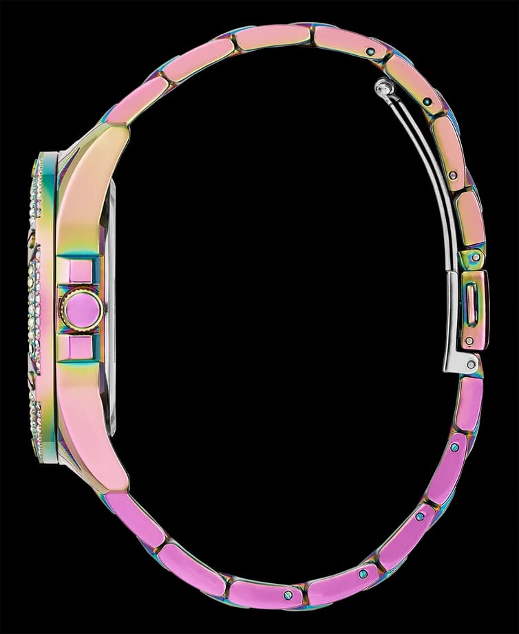 Cadran violet de la montre Guess GW0464L4 en détail
