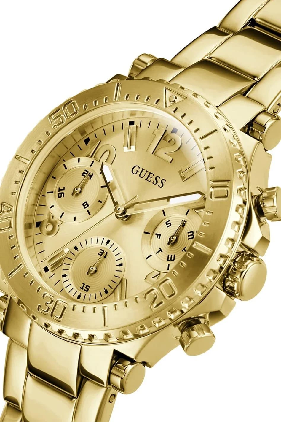 Profil de la montre Guess GW0465L1, boîtier or