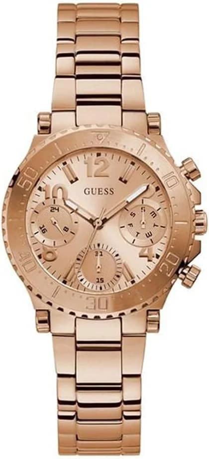 Montre femme Guess GW0465L2, cadran or rose et bracelet acier