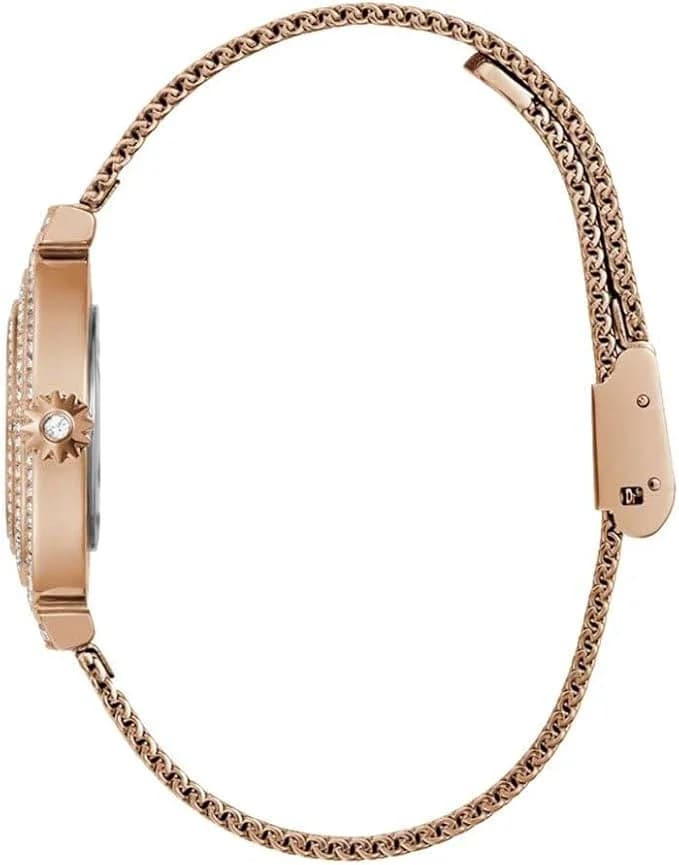 Cadran or rose de la montre Guess GW0550L3 en détail