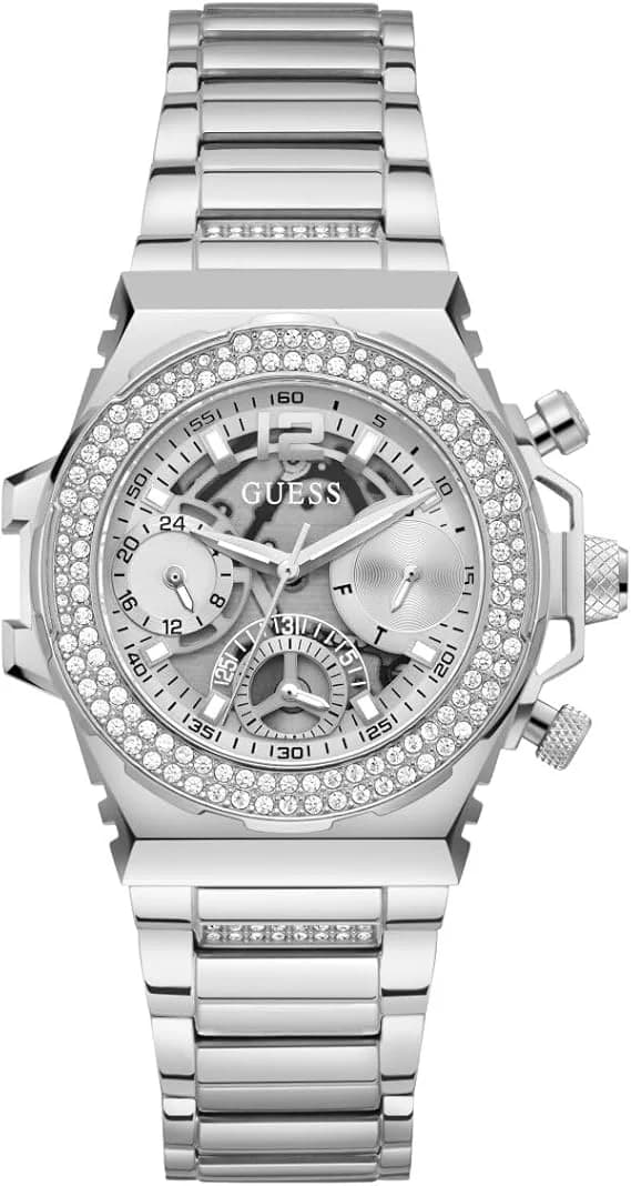 Montre femme Guess GW0552L1, cadran argent et bracelet acier argenté