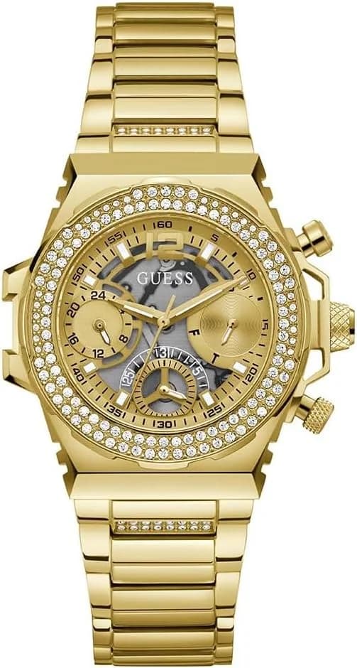 Montre femme Guess GW0552L2, cadran or et bracelet acier doré