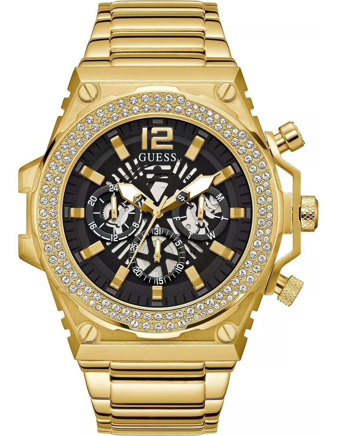 Montre homme Guess GW0632G2, cadran or, bracelet acier