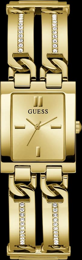 Montre femme Guess GW0668L2, cadran doré, boîtier carré, cristaux éclatants