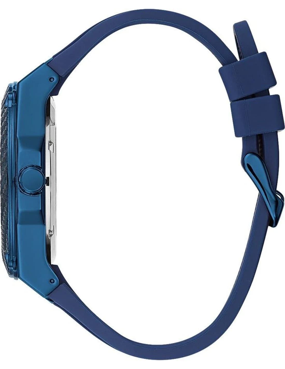 Cadran bleu de la montre Guess W1049G7 en détail