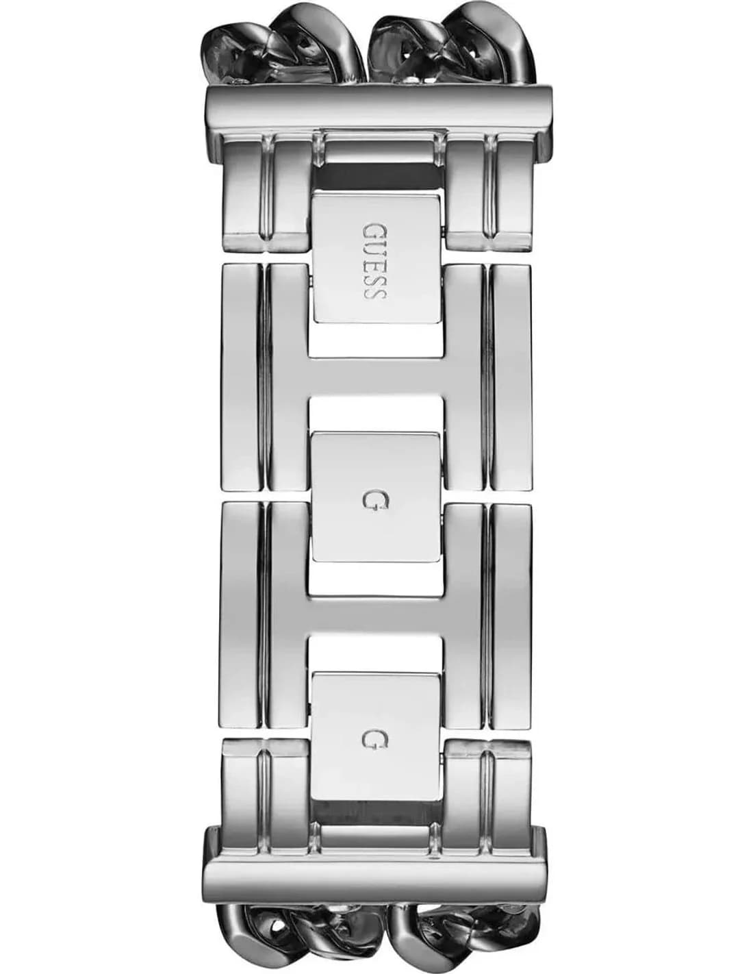 Cadran argent de la montre Guess W1121L1 en détail