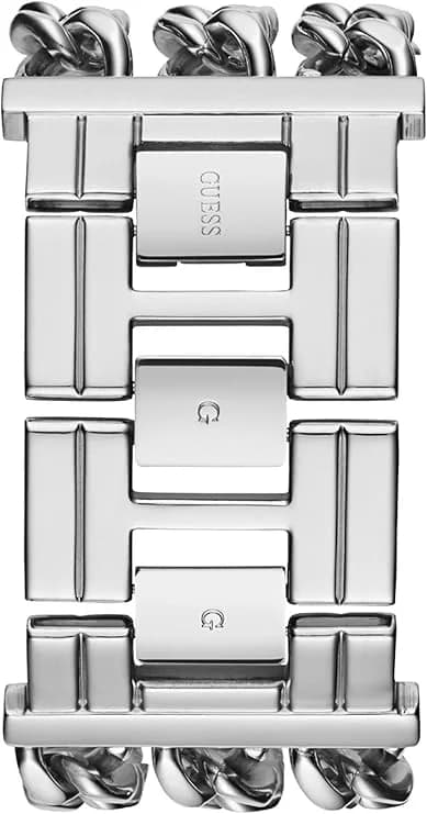 Cadran argent de la montre Guess W1274L1 en détail