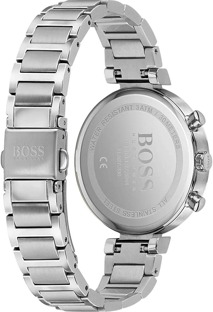 Cadran argent de la montre Hugo Boss 1502530 en détail