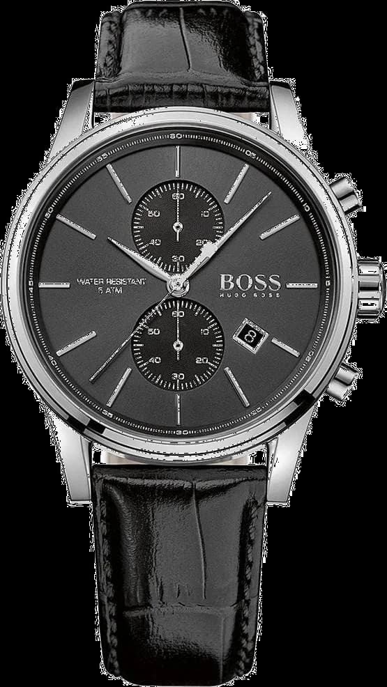 Montre homme Hugo Boss 1513279, cadran noir sur bracelet cuir