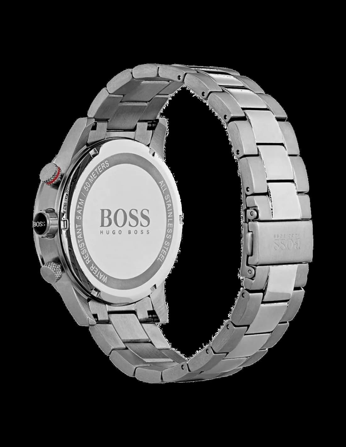 Bracelet Hugo Boss 1513509 en acier inoxydable brossé à maillons alternés, fermoir déployant sécurisé