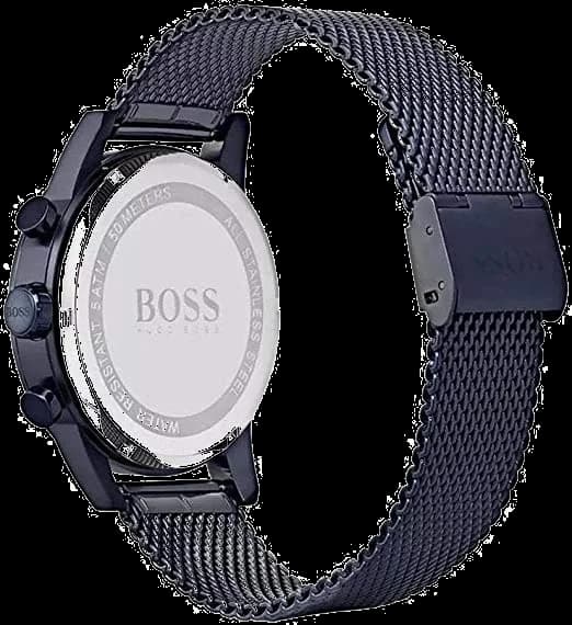 Cadran bleu de la montre Hugo Boss 1513538 en détail