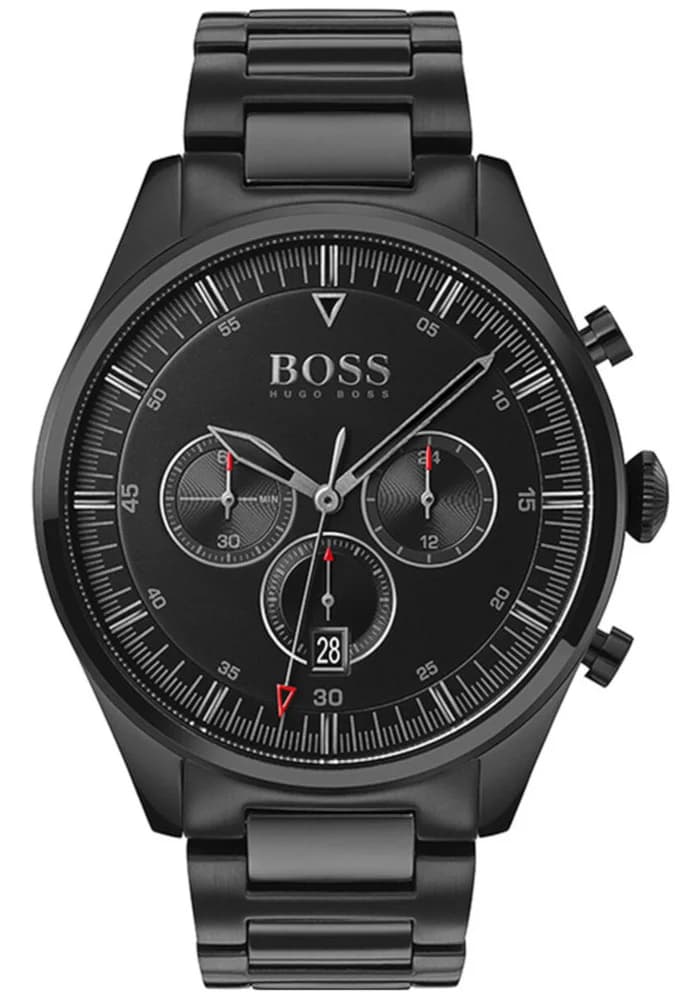 Montre homme Hugo Boss 1513714, boîtier noir et bracelet acier