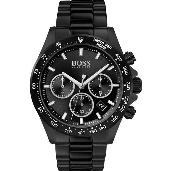 Montre homme Hugo Boss 1513754, chronomètre noir acier