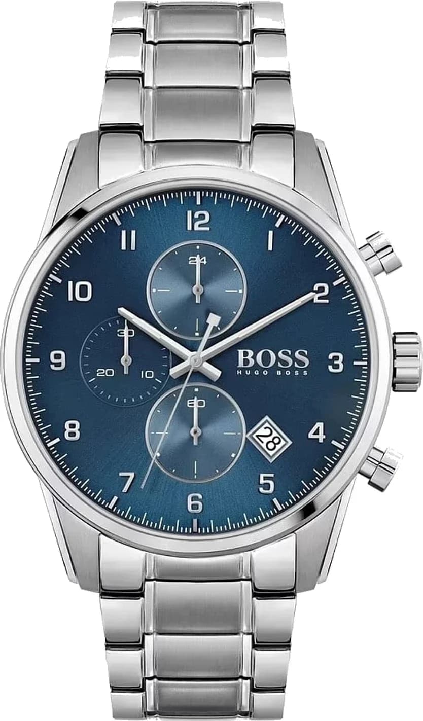 Montre Hugo Boss 1513784 homme cadran bleu bracelet acier